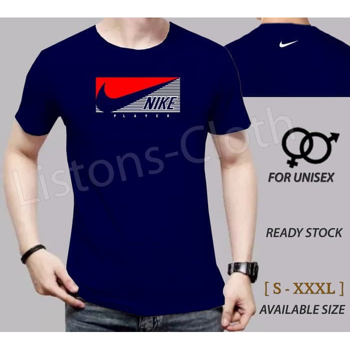 Kaos Nike logo new hitam baju distro pria tshirt branded sport keren