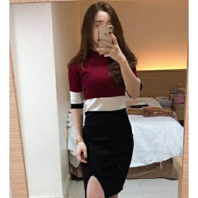 Dress Cava Rajut BG9 / DRESS / TERUSAN / DRESS RAJUT WANITA KOREA / BODYCON / TERMURAH