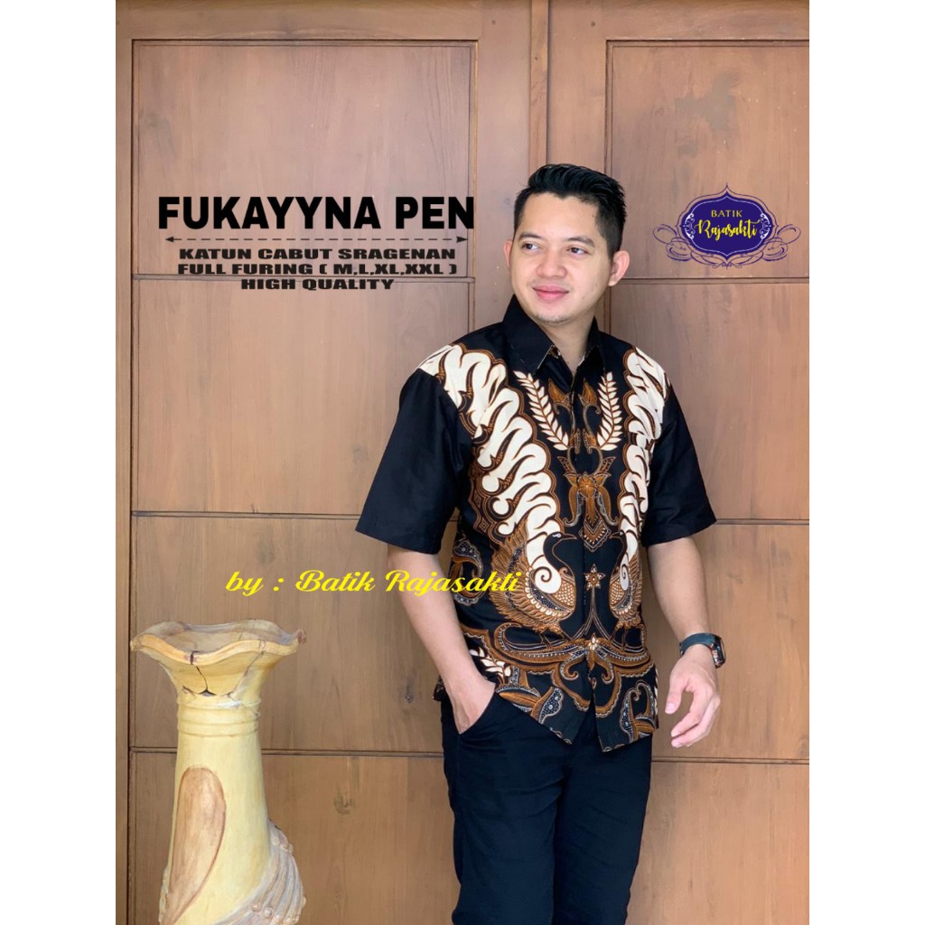 FUKAYYNA RAJASAKTI KEMEJA BATIK SOLO PRIA LENGAN PENDEK LAPIS FURING ATASAN BATIK PREMIUM MODERN KATUN HALUS BAHUWIRYA  BANAMITRA BANAMITRA PUTIH BANGSAWAN BAYU PUTRA BERLIAN BIRU BHARATAYUDA BIMASENA BIRENDRA BIRU INDAH BRAHMAKERTA BRAHMAKERTA MERAH BUDI