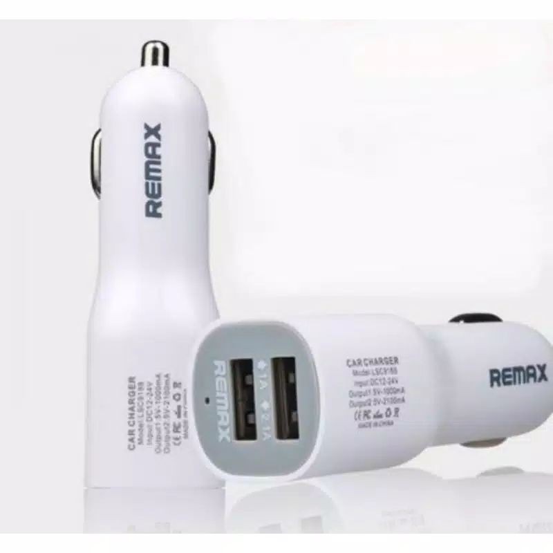 ORIGINAL - Remax Batok Car Charger 2 Port USB Casan Mobil Fast Charging