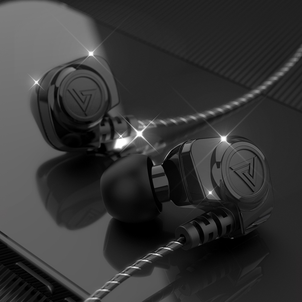 Qkz Sk5 Earphone In Ear Dinamis Heavy Bass Dengan Mic Untuk Olahraga / Lari / Dj