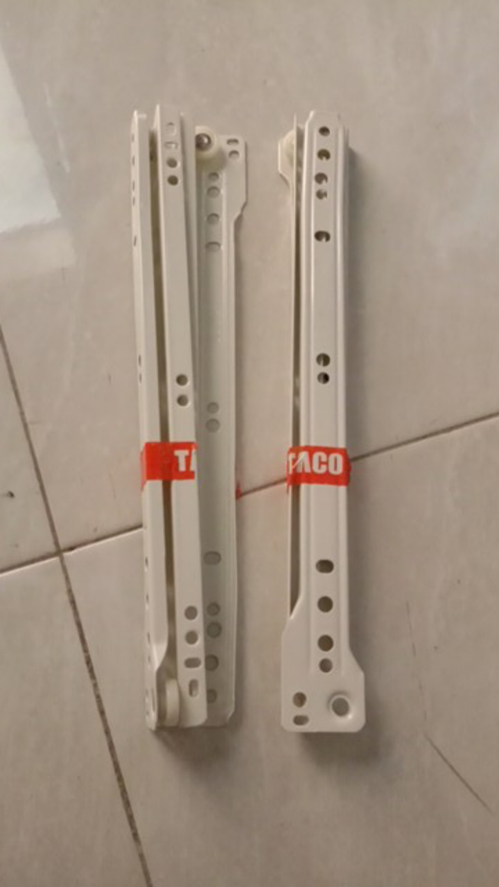 Rel Laci Lenaga By Huben 30 Cm 1 Set (2 Pcs). Biasa Roda Singel Track Putih Free Skrup