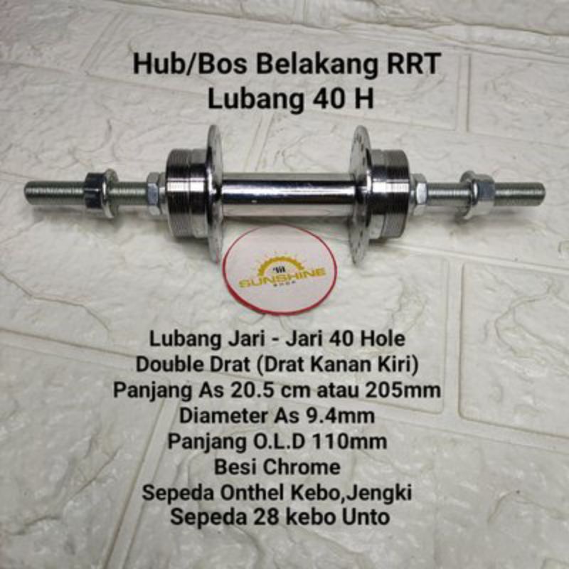 Hub Bos Roda Belakang 40H POLO Single 1 Speed Double Drat Gir Freewheel Sepeda Onthel 28 Ontel 26x1 