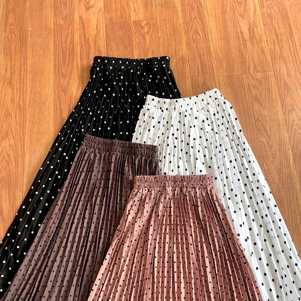 SKIRT PLISKET FULL MOTIF / POLKA SKIRT ROK PLISKET MOTIF POLKADOT ROK PLISKET POLKA POLKADOT SKIRT PLEATED MAYUNG PREMIUM/rok plisket premium rok panjang skirt rok