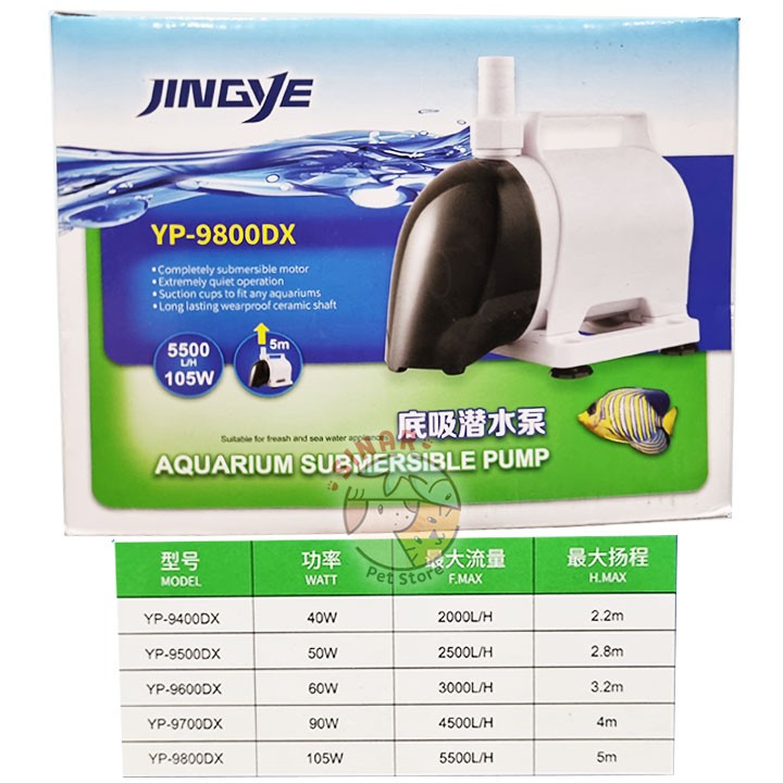 JINGYE YP 9800 DX Submersible Pump/Pompa dalam Aquarium Kolam