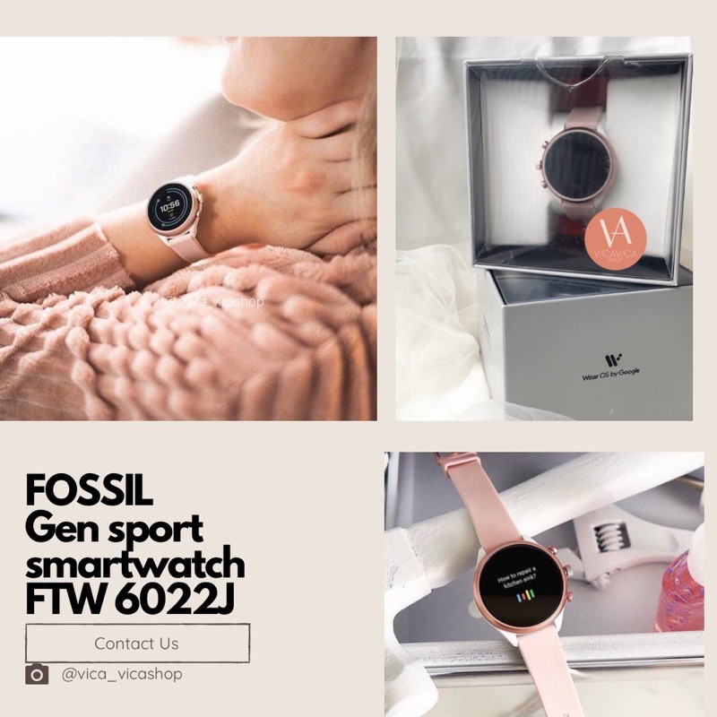F*O*S*S*I*L Sport Smartwatch Blush Silicone - FTW 6022J
