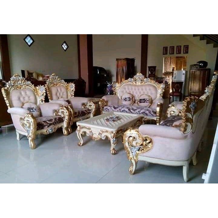Set Sofa Ukir Mewah , Kursi Ruang Tamu Ukir Klasik