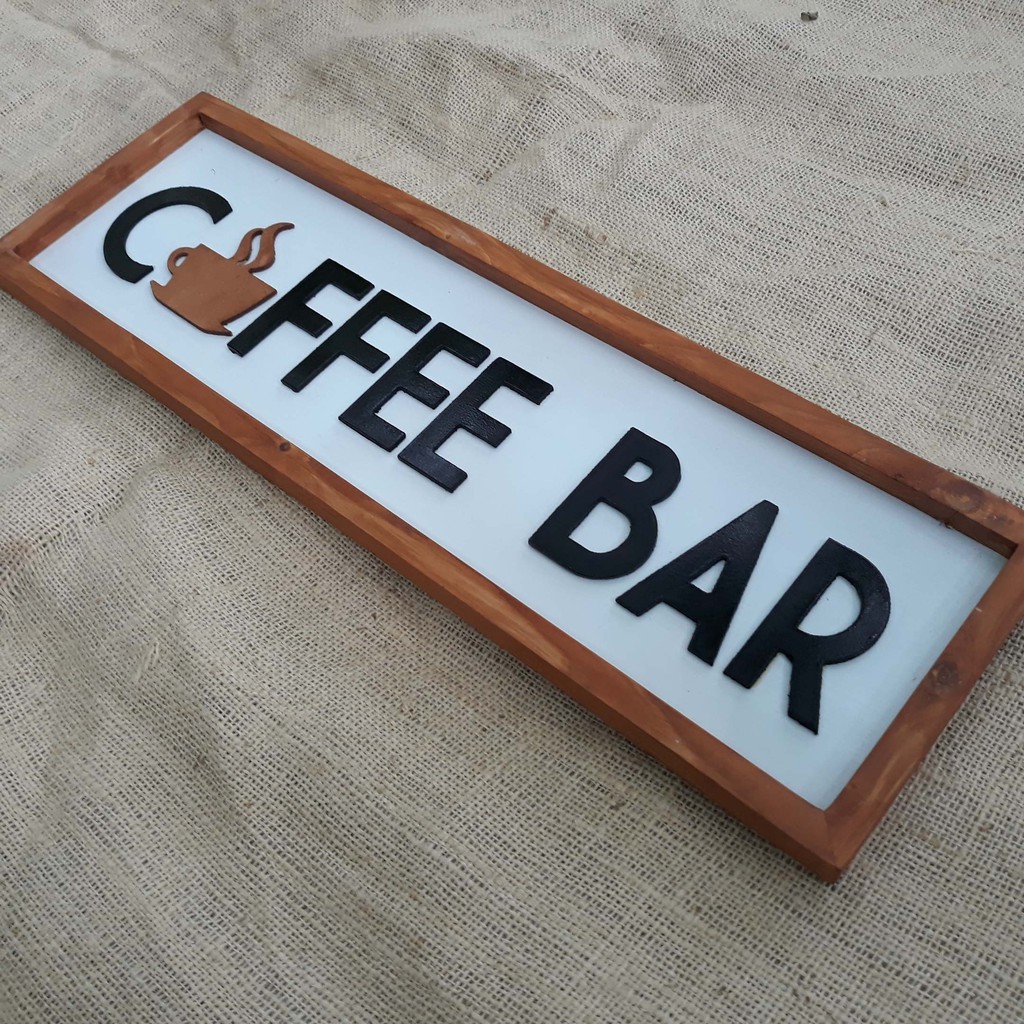 READY!!! Hiasan Dinding  Coffee Bar - Pajangan hiasan dinding walldecor tulisan timbul