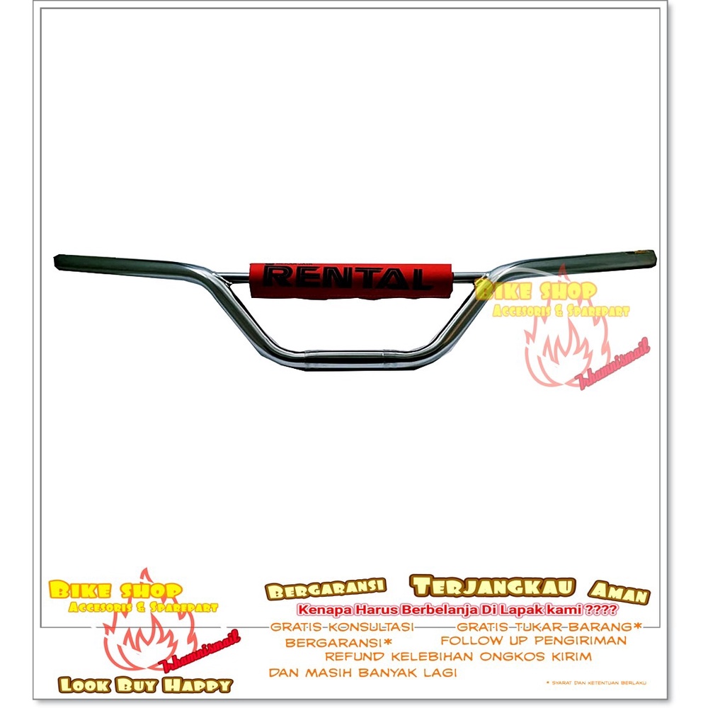 Stang Trail Motor Bebek Matic Honda Yamaha Universal Chrome Set Busa Stang