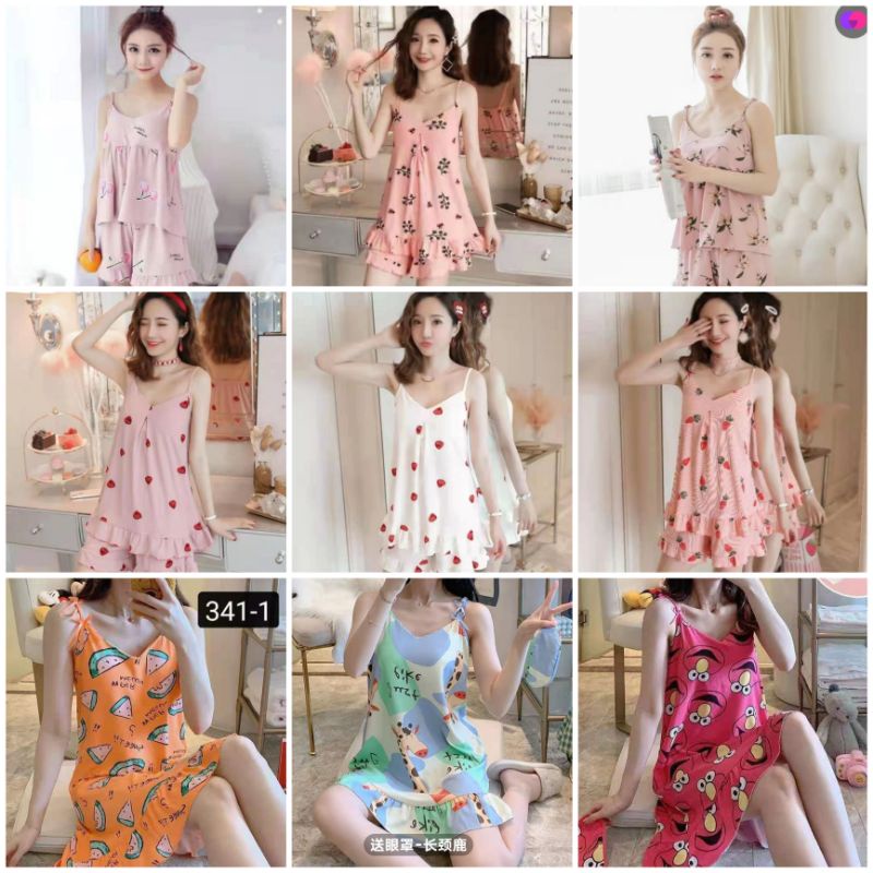 Stelan Baju Tidur Kensi Tali Satu/fashion wanita/baju tidur murah C O1-05