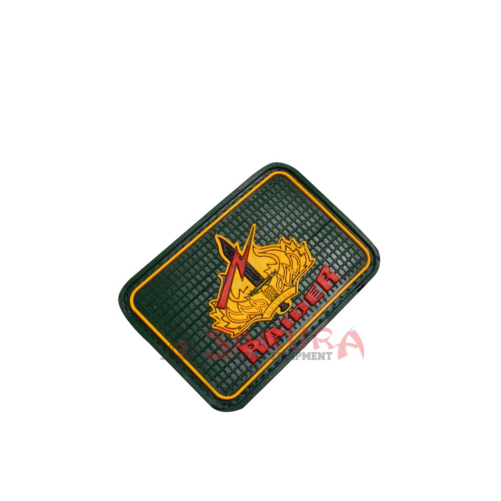 patch rubber perekat velcro raider hijau