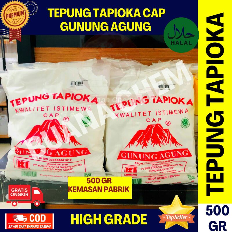 

Tepung Tapioka Gunung Agung 500 gram / Tepung Aci / Bahan Kue Kering / Sagu Gunung Agung