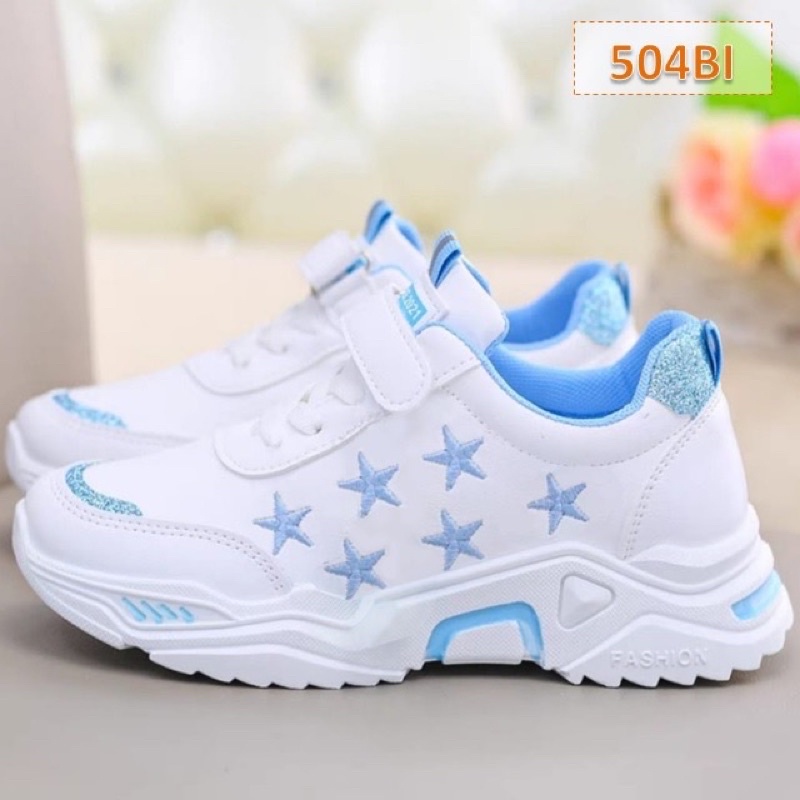 sepatu sneaker anak perempuan bintang biru