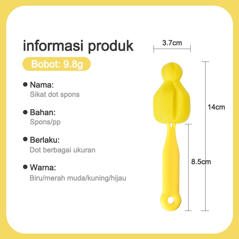 Sikat Pembersih Dot Botol Susu / Sikat Busa Botol Susu dot (B66)