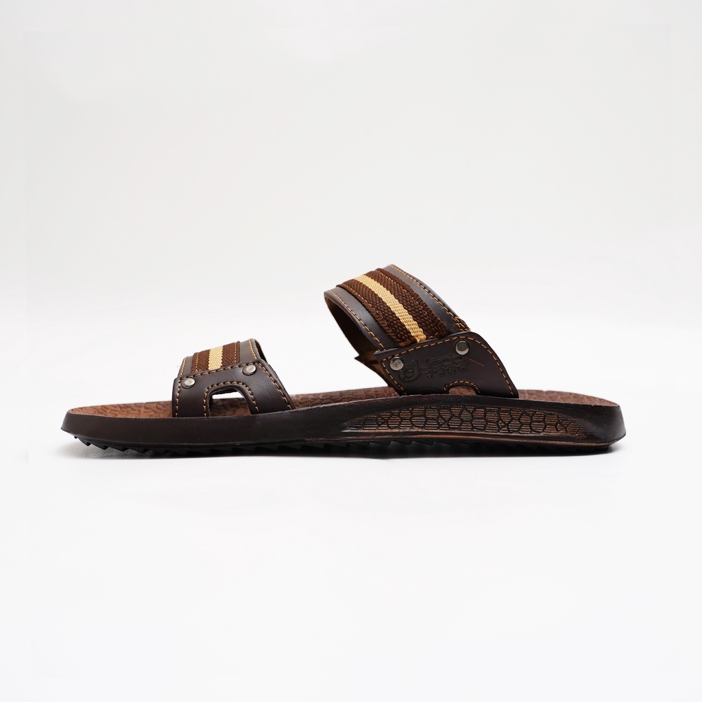 JEDDI [SPARTA 201] Sandal Selop Kulit Pria/ Sandal Selop Cowok Premium Dewasa/ Sendal Kulit Pria