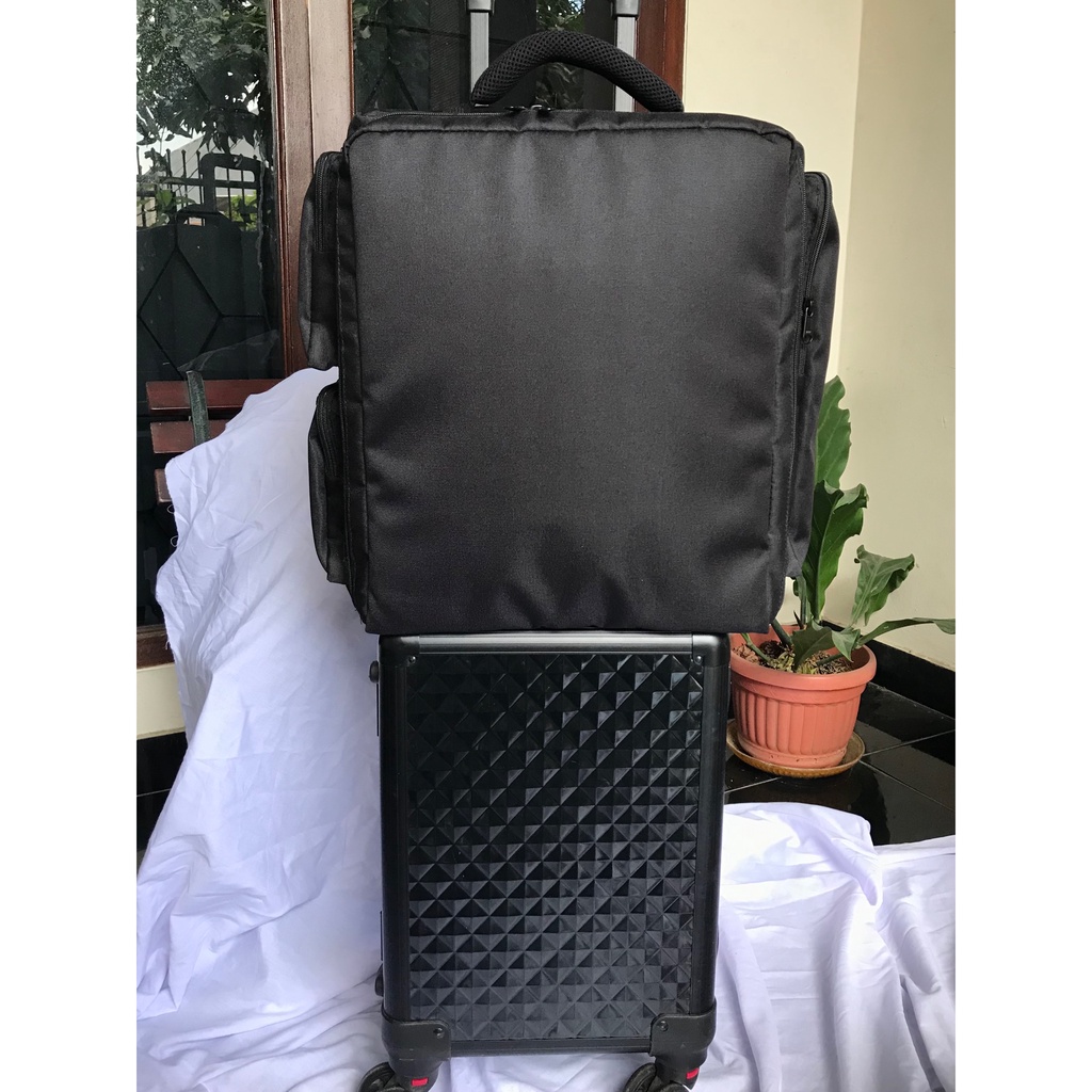 Tas Ransel Backpack Makeup Artist MUA Beauty Case Tempat Kosmetik FREE POUCH BRUSH - Kukaku Pro ko