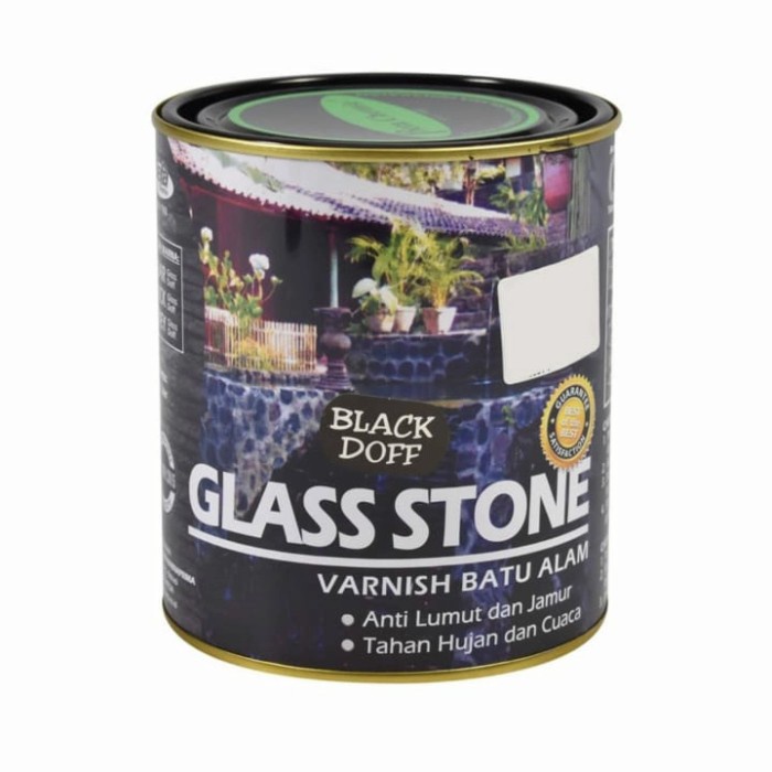Glass Stone Cat Pernis Batu Alam 1 Ltr - Hitam Doff bn17