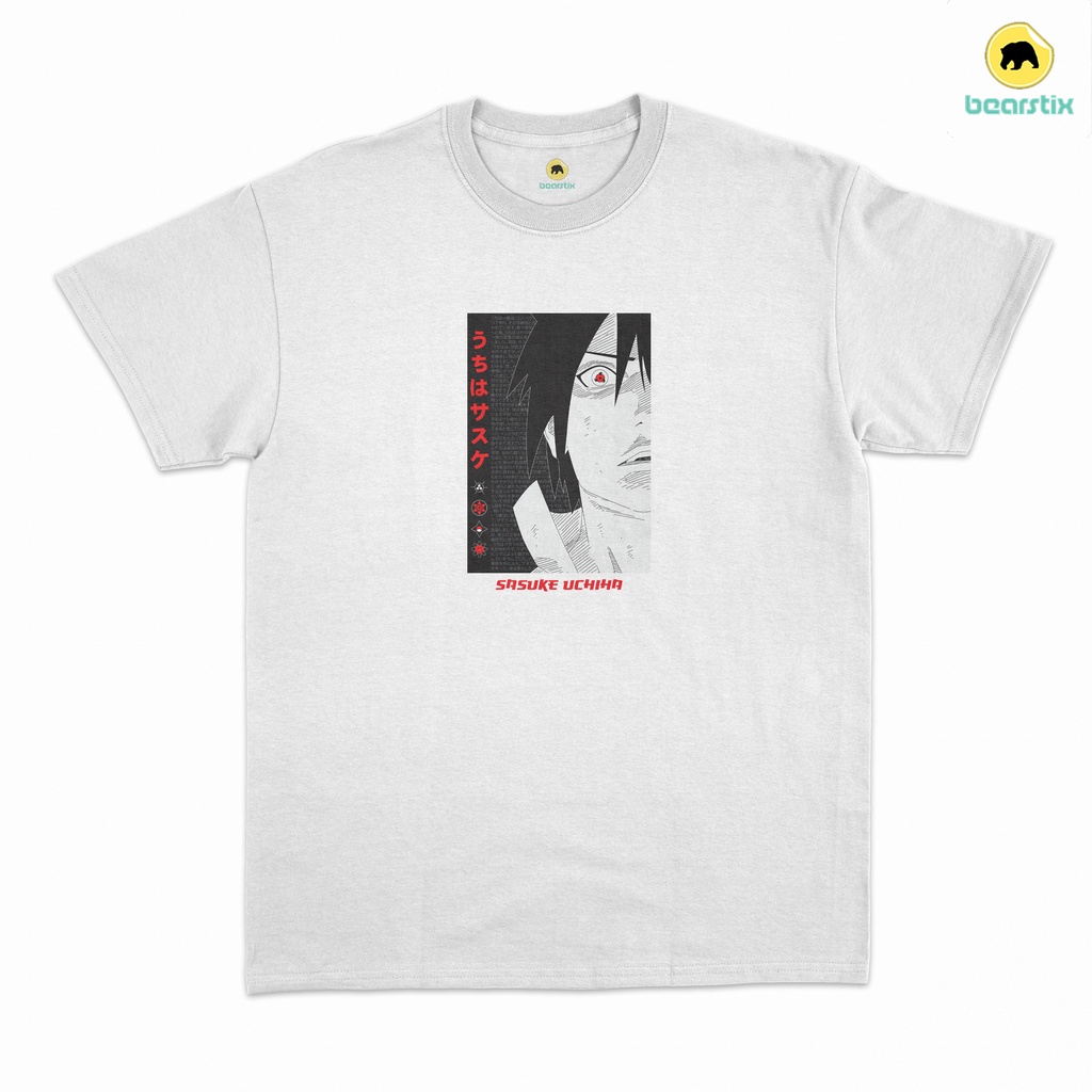 BEARSTIX - SASUKE UCHIHA - KAOS NARUTO - T SHIRT ANIME - BAJU SANTAI - KAOS STREETWEAR UNISEX