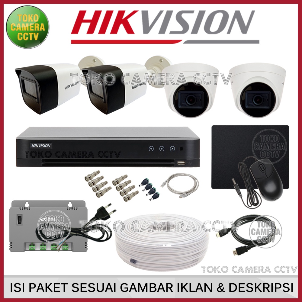PAKET CCTV HIKVISION 8MP 4 CHANNEL 4 KAMERA