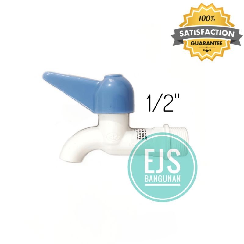 Kran Plastik Dupon 1/2" / Keran PVC / Keran Tembok