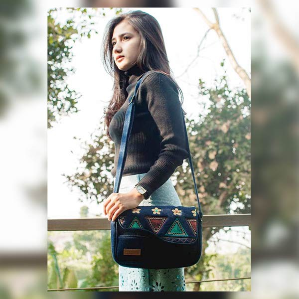 Tas Selempang Jeans Kulit Mokamula FALEEN BAG BAYO untuk Wanita