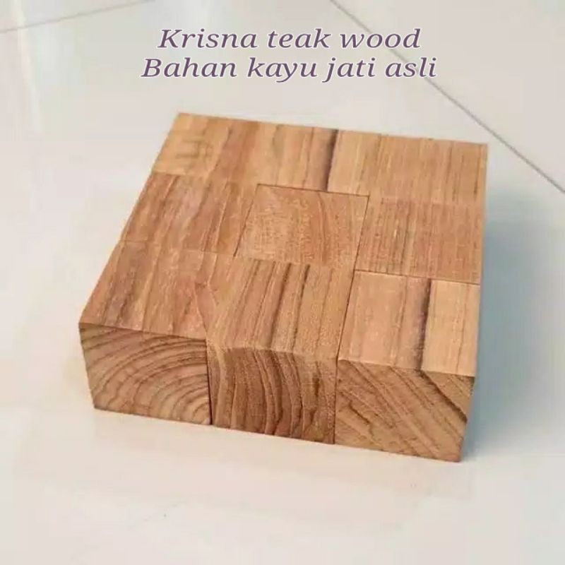 balok kubus ukuran 5x5x5cm/ balok kayu jati / kayu jati / balok