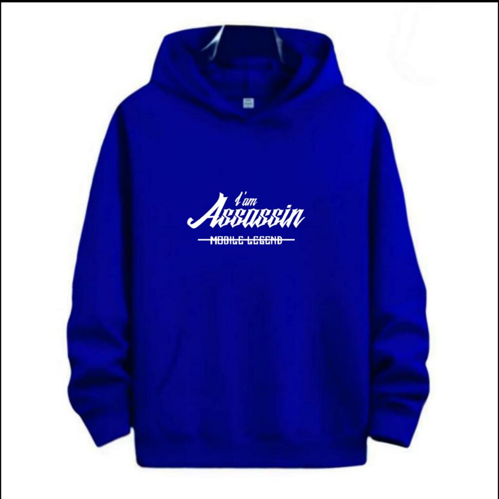 SWEATER HOODIE TULISAN I AM ASSASSIN / HOODIE MURAH TERLARIS / HOODIE POLOS / HOODIE PRIA DAN WANITA / UNISEX