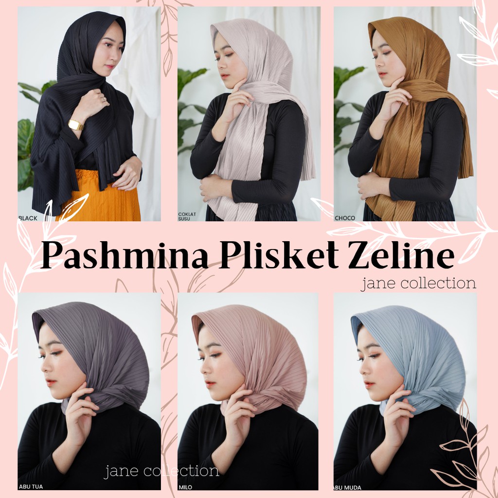 Jilbab plisket warna milo