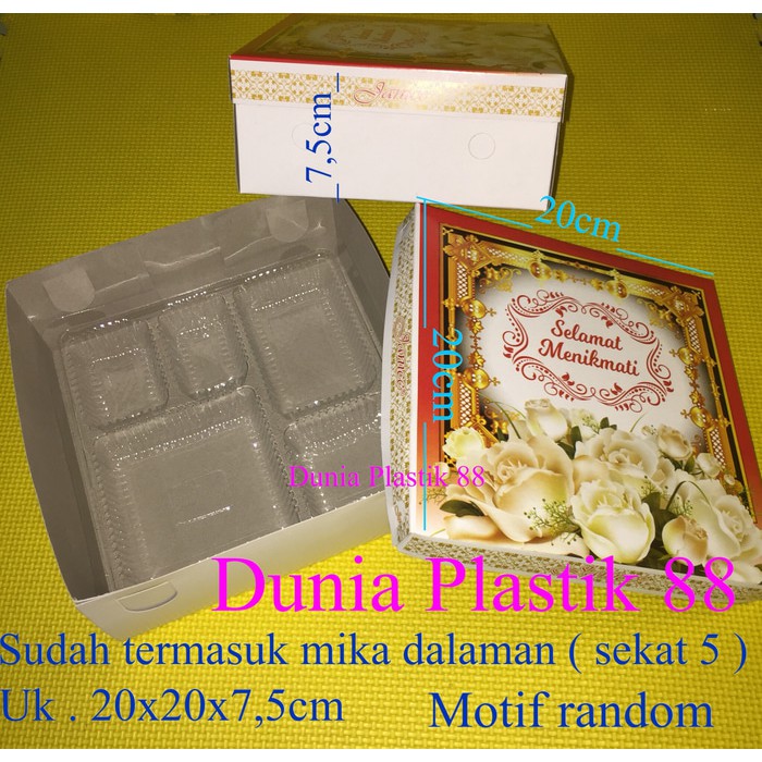 

DP166 isi50SET DUS MOTIF + MIKA 20x20CM box kardus kotak kertas tempat nasi