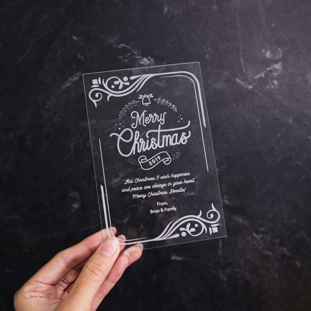 Kartu Ucapan Natal Christmas | Greetings Card Premium | Akrilik