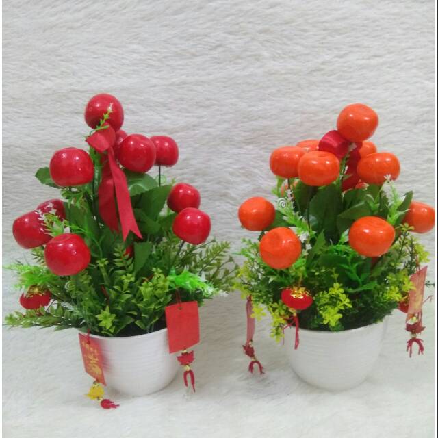 pot jeruk/apel artificial imlek