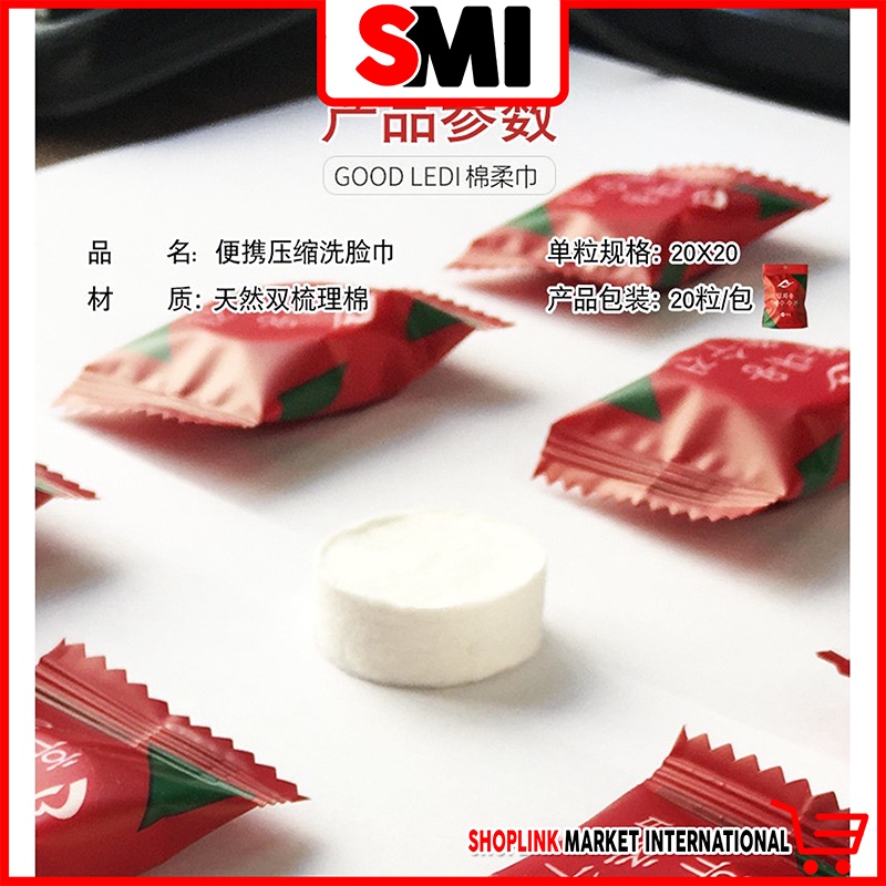 ⭐ SHOPLINK MARKET ⭐R032 [20 pcs] Handuk Kecil Muka Lembut Mini Traveling Tisu Tissue Wajah Basah Ben