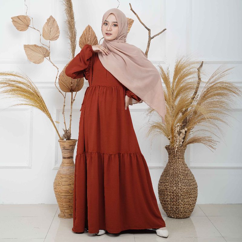 HAURA Baju Gamis Wanita Cringkle bisa Couple