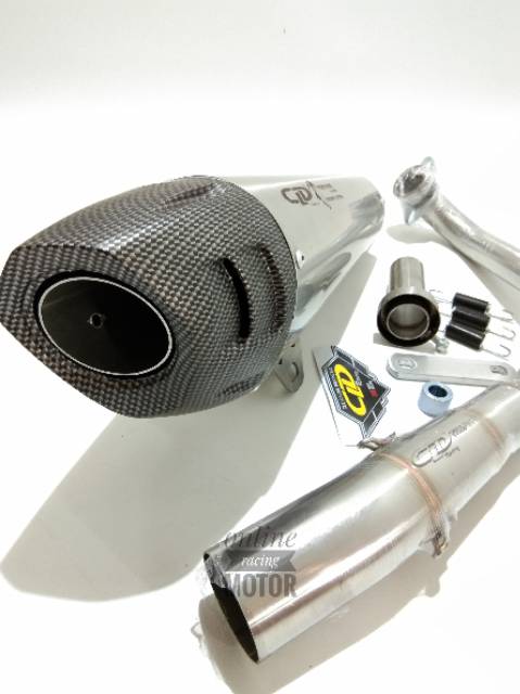 Knalpot CLD xmax 250cc shark series original full stainless ujung carbon full system