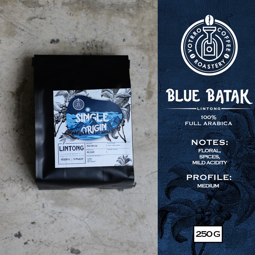 

Biji Kopi Arabika LINTONG Blue Batak Semi Washed 250g - Roasted