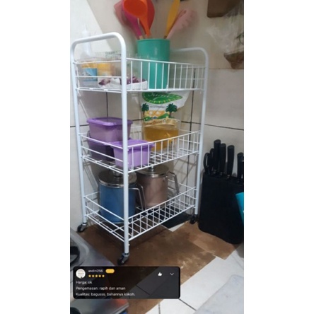 RAK DAPUR 3 SUSUN RODA SERBAGUNA