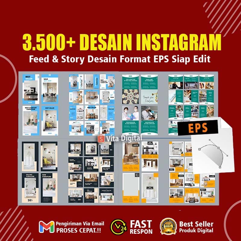 3500+ Template Instagram Feed &amp; Story Format EPS Premium + Bonus