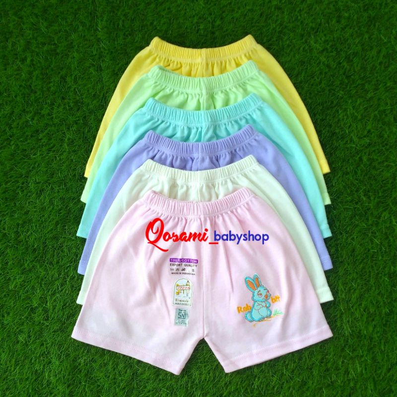 3 pcs RIMOSHI Celana Pendek Polos  Bayi Uk S, M, L, XL SNI