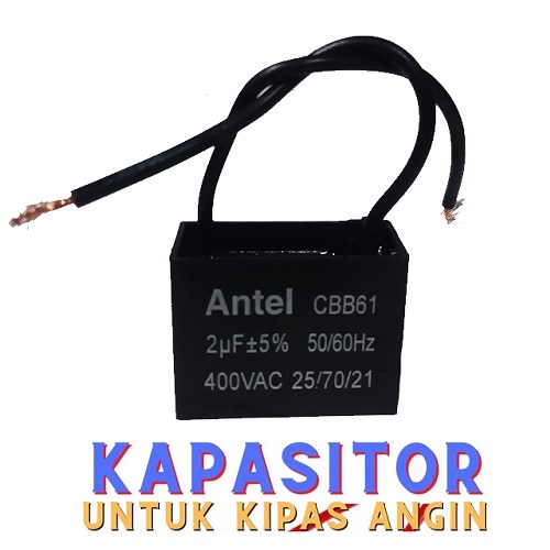 Jual kapasitor kipas angin 2/400V AC Kotak hitam Capacitor Kipas 2