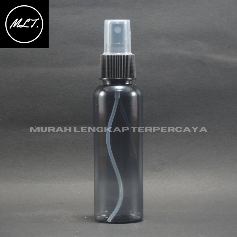 BOTOL 100 ML HITAM SEMPROT SPRAY HITAM TRANSPARAN / BOTOL SPRAY 100ML HITAM TRANSPARAN SEMPROT PET HITAM GLOSSY NECK 24 SPRAYER