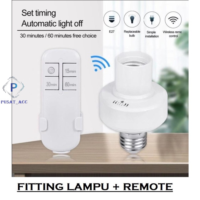 FL3 - Socket Bohlam Lampu Remote Control Dan Timer Fitting Lampu