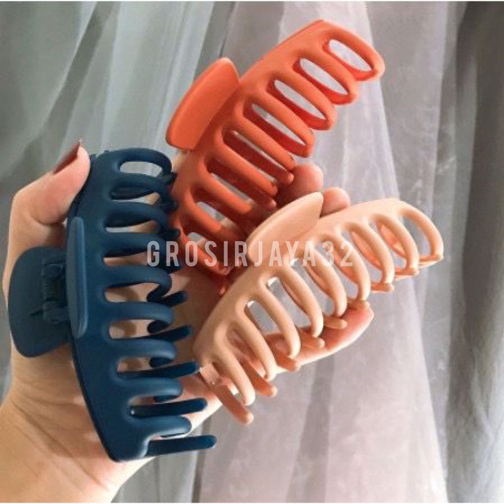 (GROSIRJAYA32) Jedai Rambut GARPU DOFF Jepit Rambut Korea Besar 11cm Praktis Aksesoris Fashion / Jepit Rambut Besar Polos