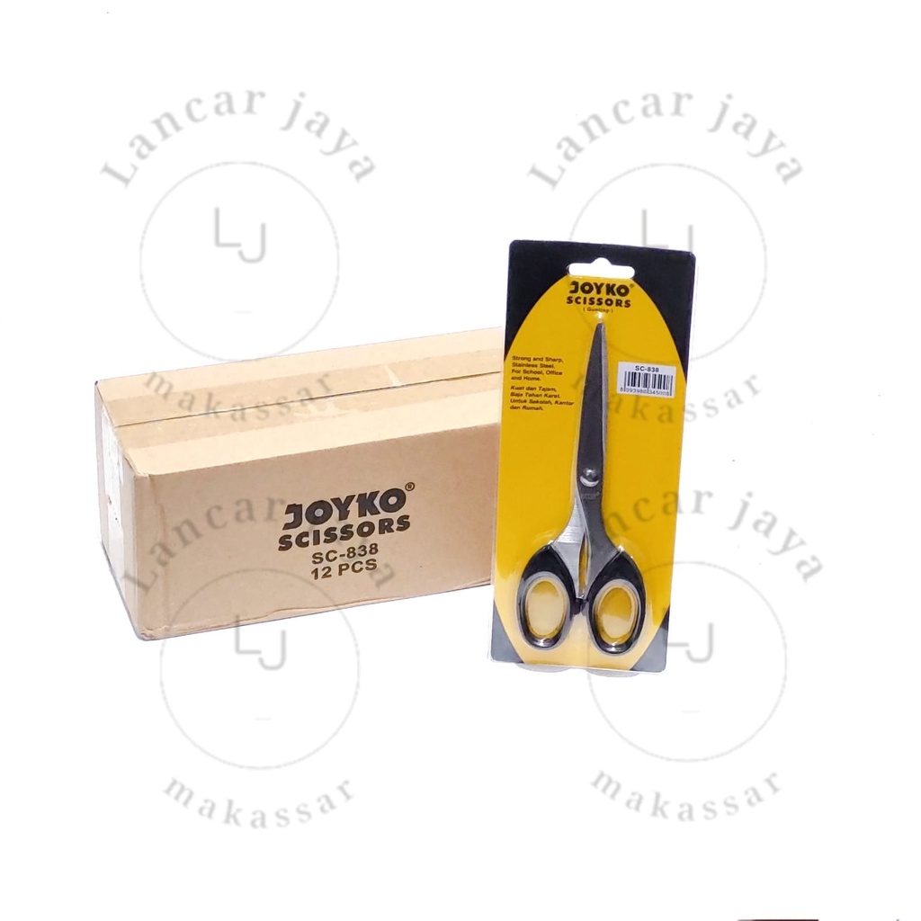 

[ 1 BOX / 12 PCS ] Scissors / Gunting Joyko SC-838