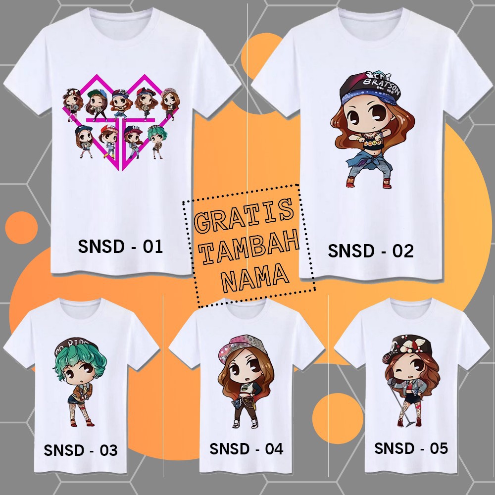 Baju Kpop Korea Girls Anak dan Dewasa Kaos Couple Ibu dan Anak Perempuan Gratis Sablon Nama