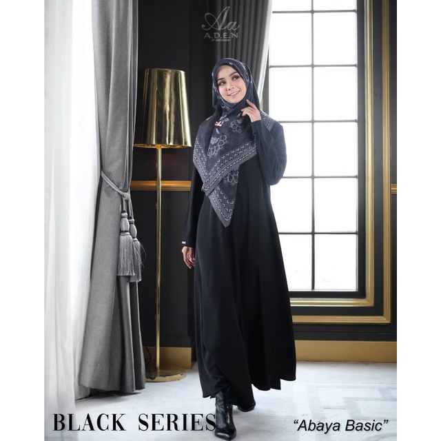 Abaya Basic Black series by Aden hijab Shafwah butik original