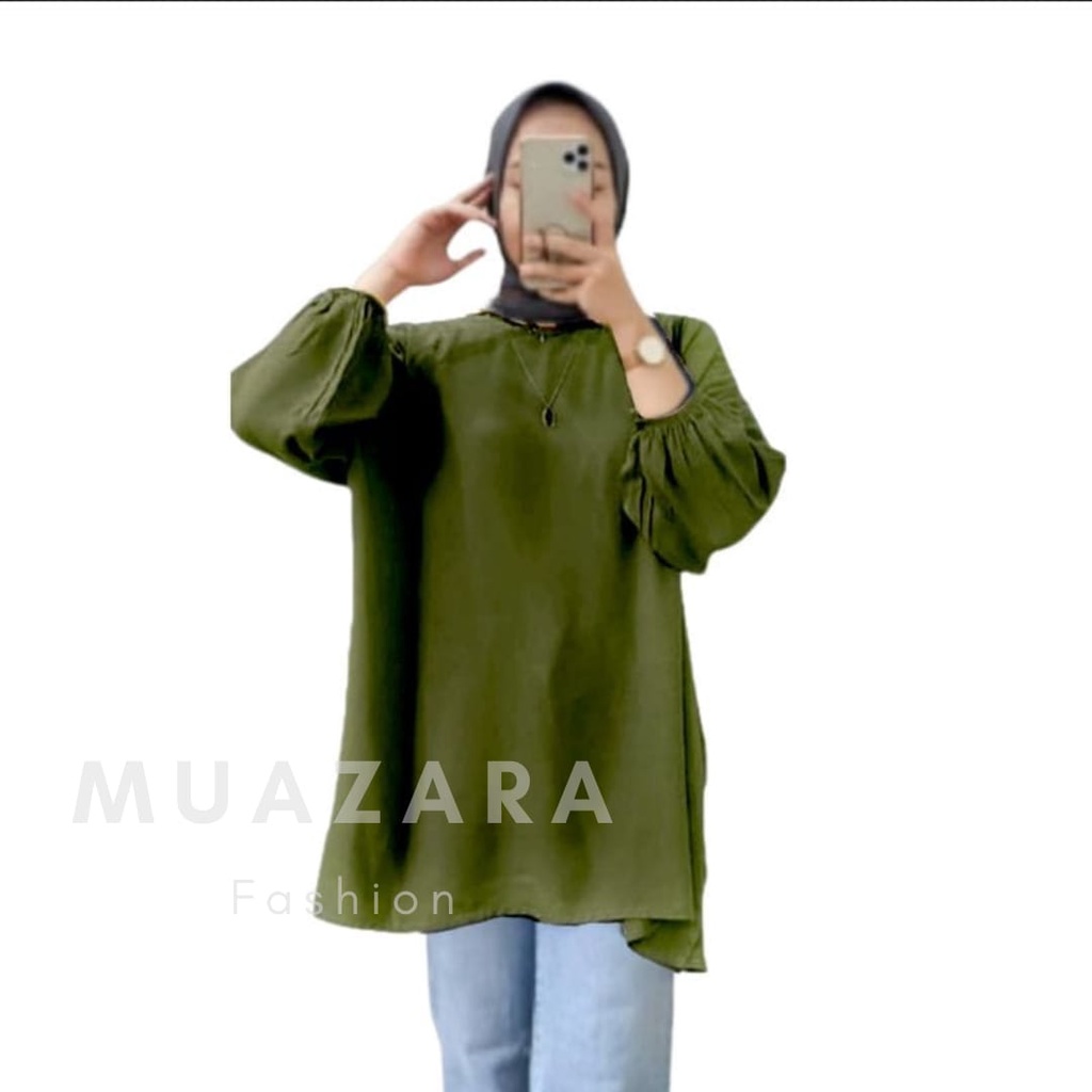 Blouse Wanita Jumbo LD 140 XXXL | Daira Blouse Oversize-Army