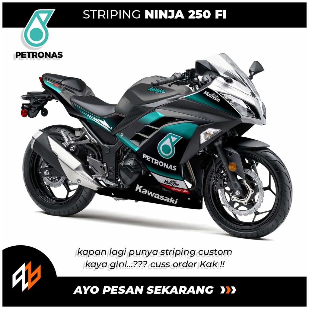 STRIPING NINJA FI PETRONAS / stiker ninja 250 fi tema petronas