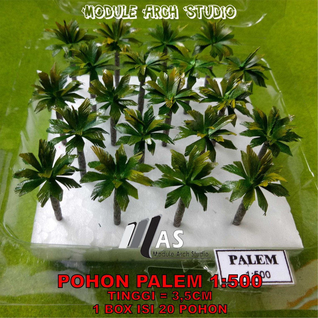 Maket Pohon Palem Skala 1:500 Isi 20pcs