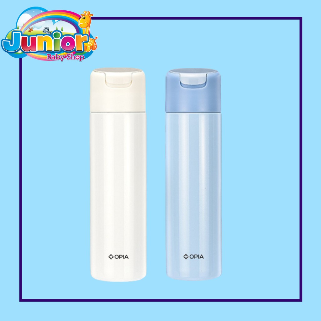 Opia Snack Thermal Bottle 380ml Blue and White - Peralatan Makan MPASI