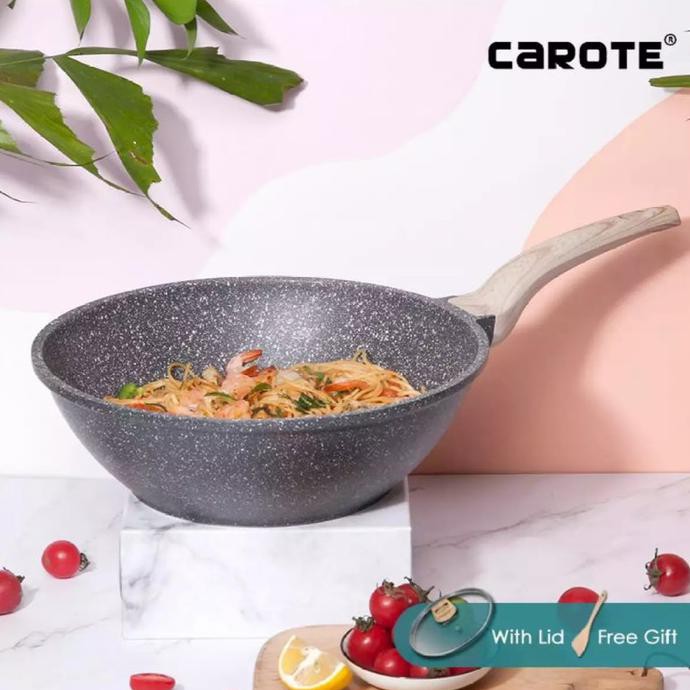 Segera Miliki Carote Stirfry Wok Pan With Lid 30 Cm Terlaris